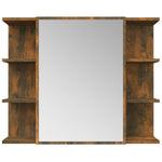 Bathroom Mirror Cabinet Smoked Oak 80x20.5x64 cm Engineered Wood - Bargainia.com - 