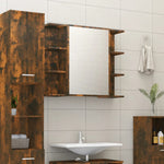 Bathroom Mirror Cabinet Smoked Oak 80x20.5x64 cm Engineered Wood - Bargainia.com - 