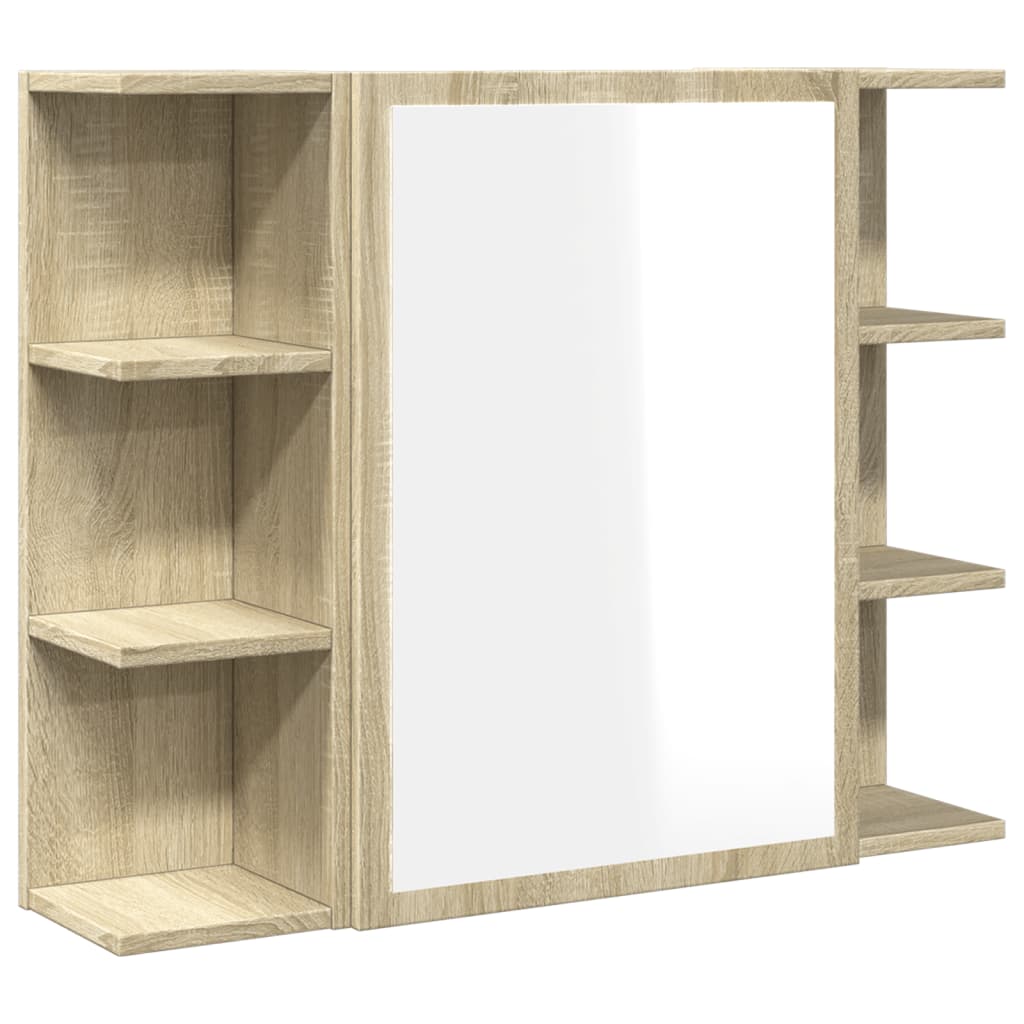 Bathroom Mirror Cabinet Sonoma Oak 80x20.5x64 cm Engineered Wood - Bargainia.com - 8721102808562 - 849603