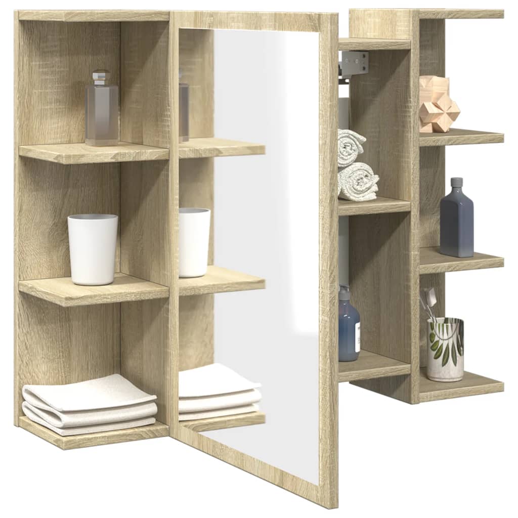 Bathroom Mirror Cabinet Sonoma Oak 80x20.5x64 cm Engineered Wood - Bargainia.com - 8721102808562 - 849603