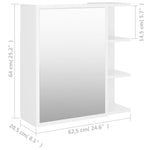 Bathroom Mirror Cabinet White 62.5x20.5x64 cm Engineered Wood - Bargainia.com - 