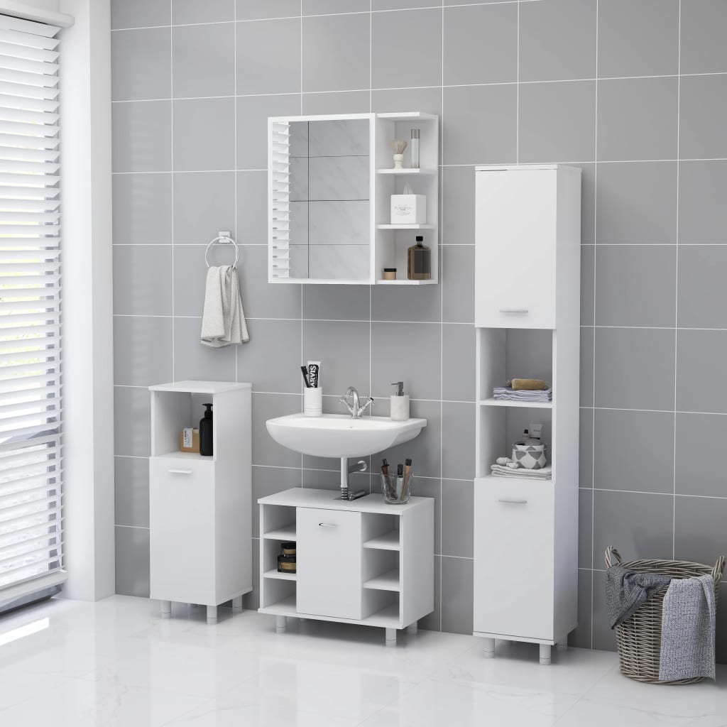 Bathroom Mirror Cabinet White 62.5x20.5x64 cm Engineered Wood - Bargainia.com - 8720286212219 - 803308