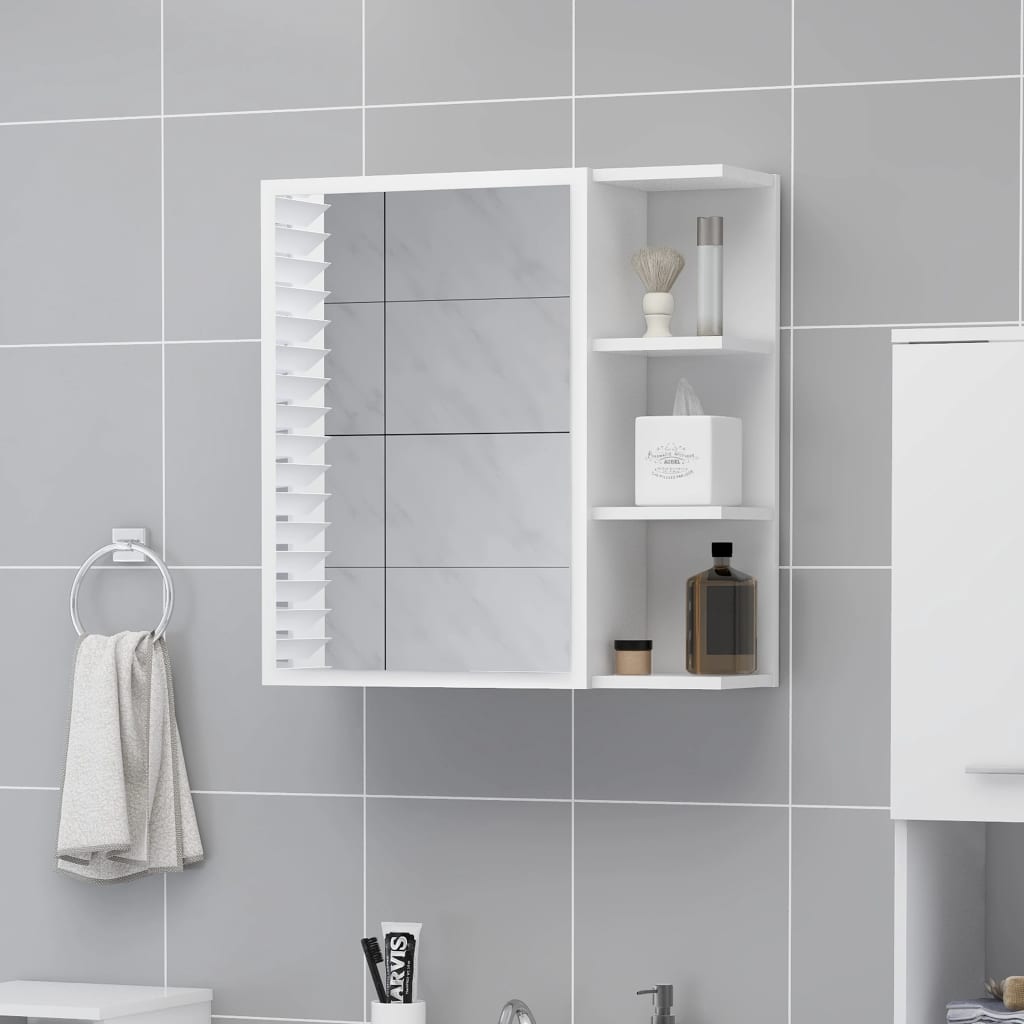 Bathroom Mirror Cabinet White 62.5x20.5x64 cm Engineered Wood - Bargainia.com - 8720286212219 - 803308