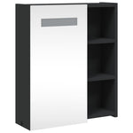 Bathroom Mirror Cabinet with LED Light Black 45x13x52 cm - Bargainia.com - 