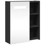 Bathroom Mirror Cabinet with LED Light Black 45x13x52 cm - Bargainia.com - 