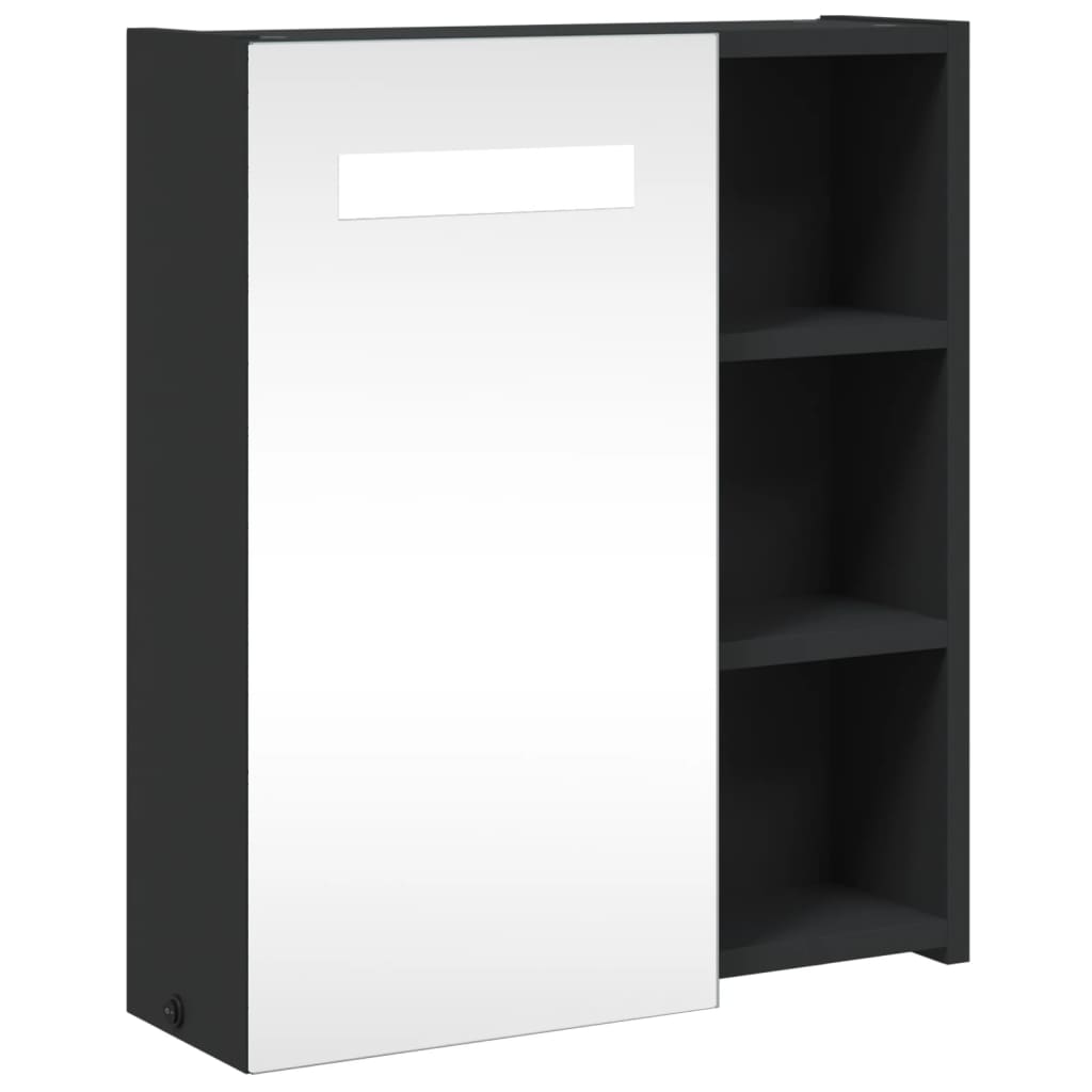 Bathroom Mirror Cabinet with LED Light Black 45x13x52 cm - Bargainia.com - 8721012107021 - 357967