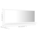 Bathroom Mirror White 90x10.5x37 cm Engineered Wood - Bargainia.com - 