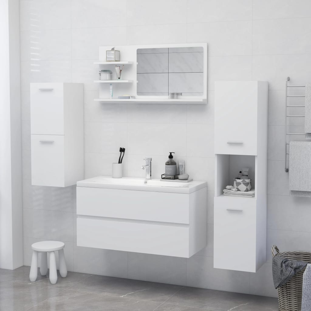Bathroom Mirror White 90x10.5x45 cm Engineered Wood - Bargainia.com - 8720286222003 - 805015