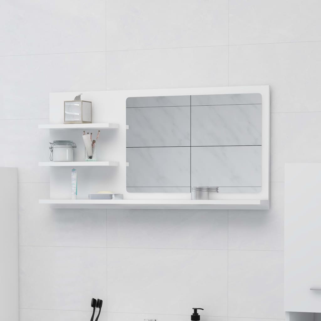 Bathroom Mirror White 90x10.5x45 cm Engineered Wood - Bargainia.com - 8720286222003 - 805015