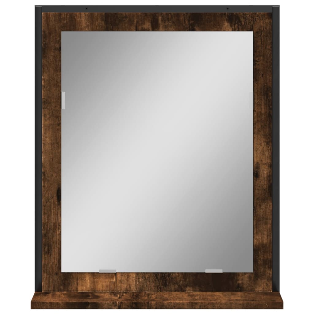 Bathroom Mirror with Shelf Smoked Oak 50x12x60 cm Engineered Wood - Bargainia.com - 8721012377141 - 842418