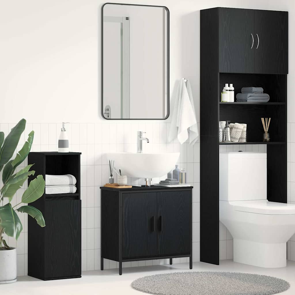 Bathroom Sink Cabinet Black oak 60 x 30 x 60 cm Engineered Wood - Bargainia.com - 8721158774842 - 863118