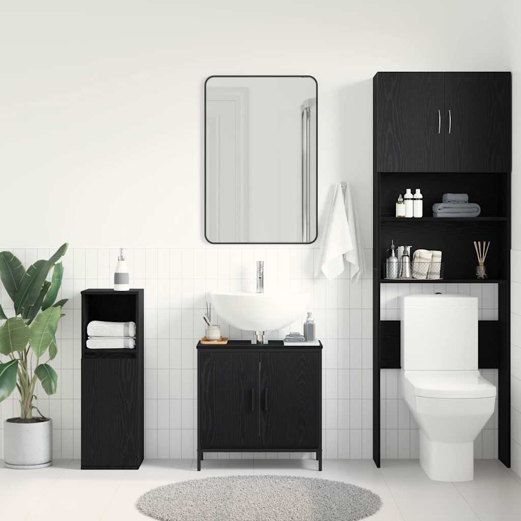 Bathroom Sink Cabinet Black oak 60 x 30 x 60 cm Engineered Wood - Bargainia.com - 8721158774842 - 863118