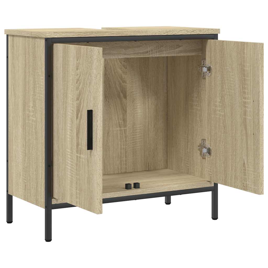 Bathroom Sink Cabinet Sonoma Oak 60x30x60 cm Engineered Wood - Bargainia.com - 