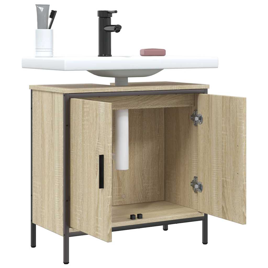 Bathroom Sink Cabinet Sonoma Oak 60x30x60 cm Engineered Wood - Bargainia.com - 