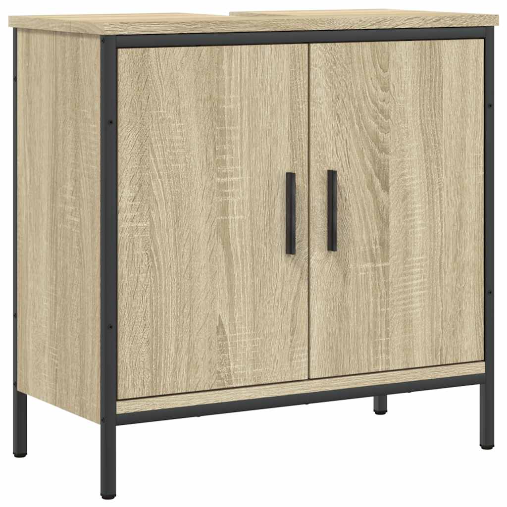 Bathroom Sink Cabinet Sonoma Oak 60x30x60 cm Engineered Wood - Bargainia.com - 
