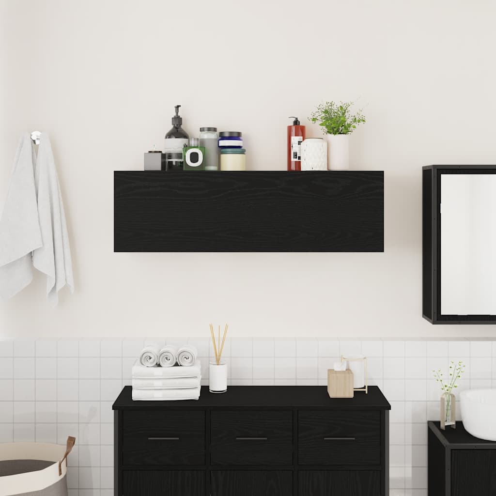 Bathroom Wall Cabinet Black 100x25x30 cm Engineered Wood - Bargainia.com - 8721158651266 - 860095