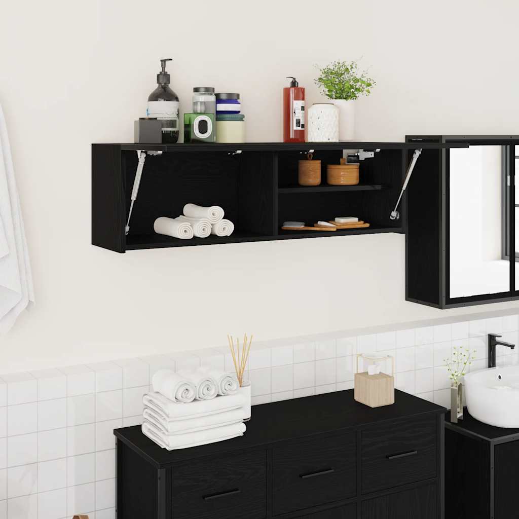 Bathroom Wall Cabinet Black 100x25x30 cm Engineered Wood - Bargainia.com - 8721158651266 - 860095