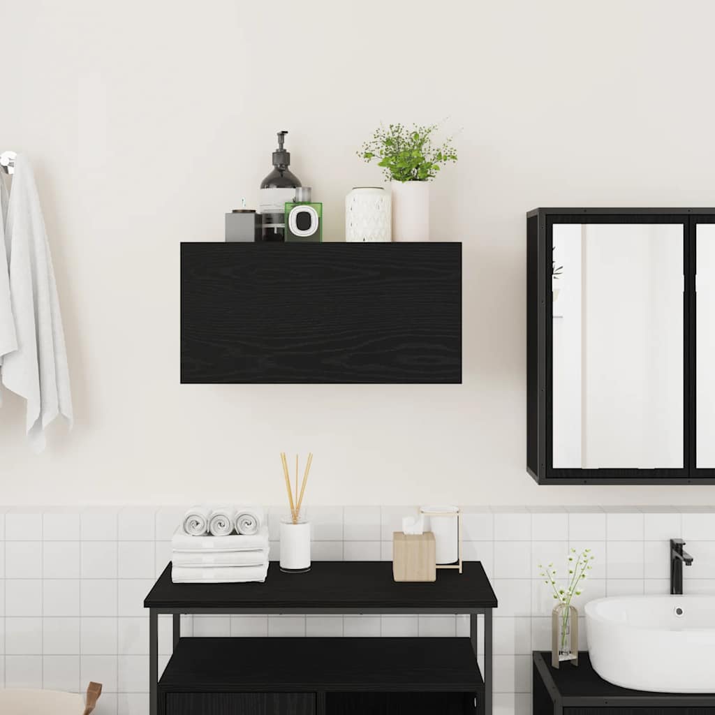 Bathroom Wall Cabinet Black 60x25x30 cm Engineered Wood - Bargainia.com - 8721158650900 - 860059