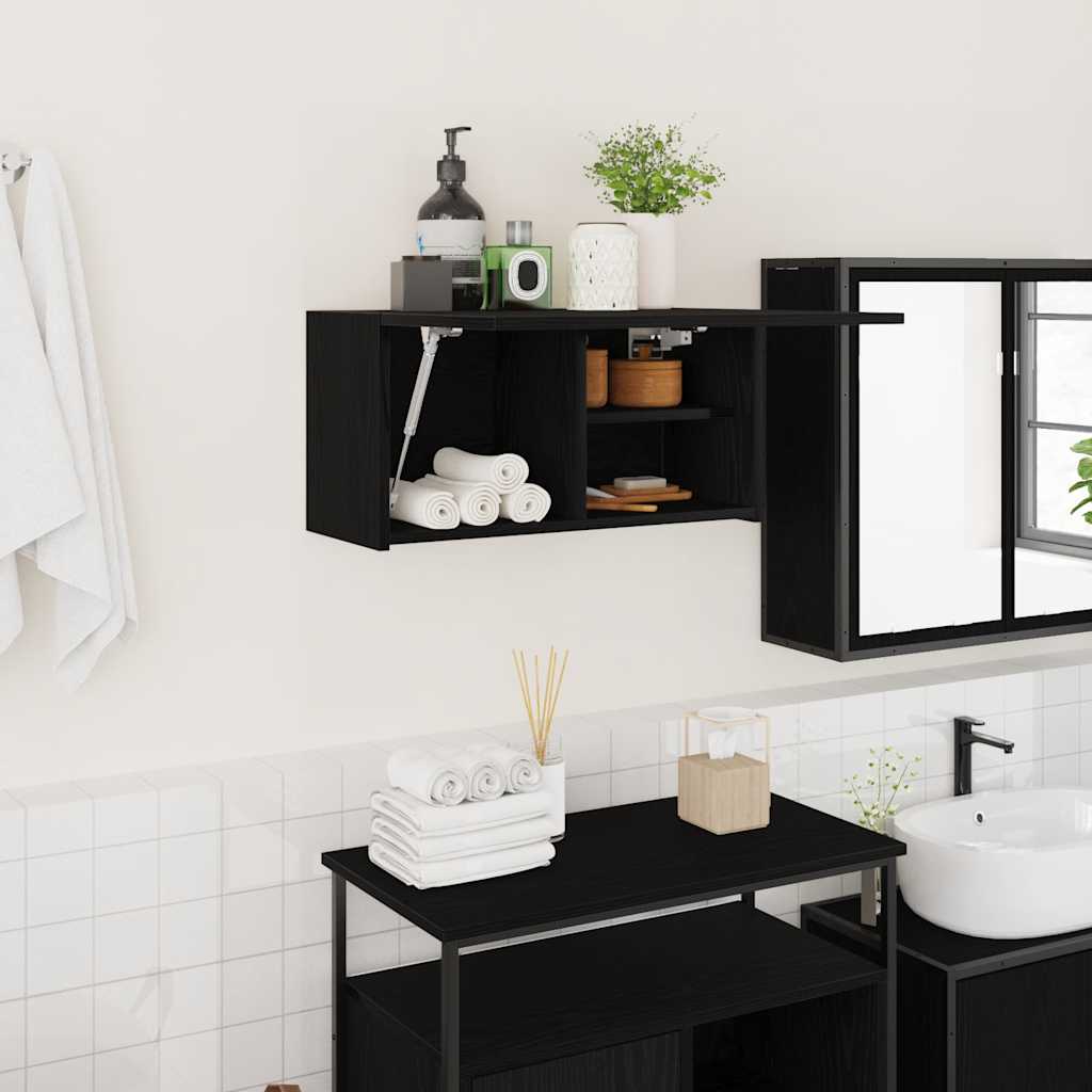 Bathroom Wall Cabinet Black 60x25x30 cm Engineered Wood - Bargainia.com - 8721158650900 - 860059