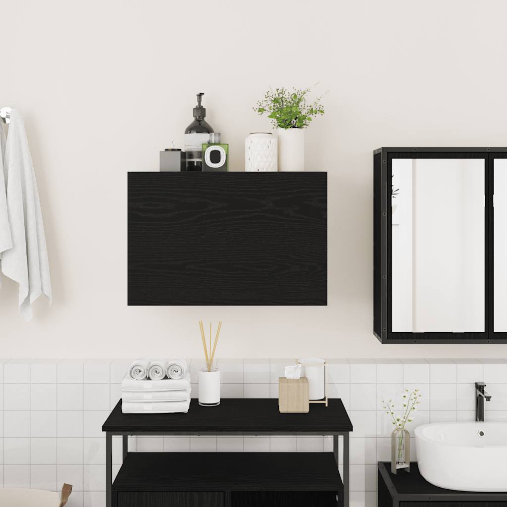 Bathroom Wall Cabinet Black 60x25x40 cm Engineered Wood - Bargainia.com - 8721158650993 - 860068