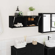 Bathroom Wall Cabinet Black 80x25x30 cm Engineered Wood - Bargainia.com - 8721158651082 - 860077