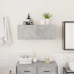 Bathroom Wall Cabinet Concrete Grey 80x25x30 cm Engineered Wood - Bargainia.com - 