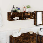 Bathroom Wall Cabinet Smoked Oak 100x25x30 cm Engineered Wood - Bargainia.com - 