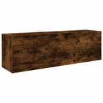 Bathroom Wall Cabinet Smoked Oak 100x25x30 cm Engineered Wood - Bargainia.com - 