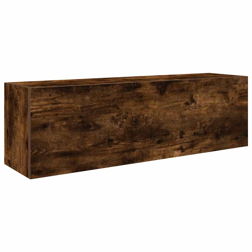 Bathroom Wall Cabinet Smoked Oak 100x25x30 cm Engineered Wood - Bargainia.com - 