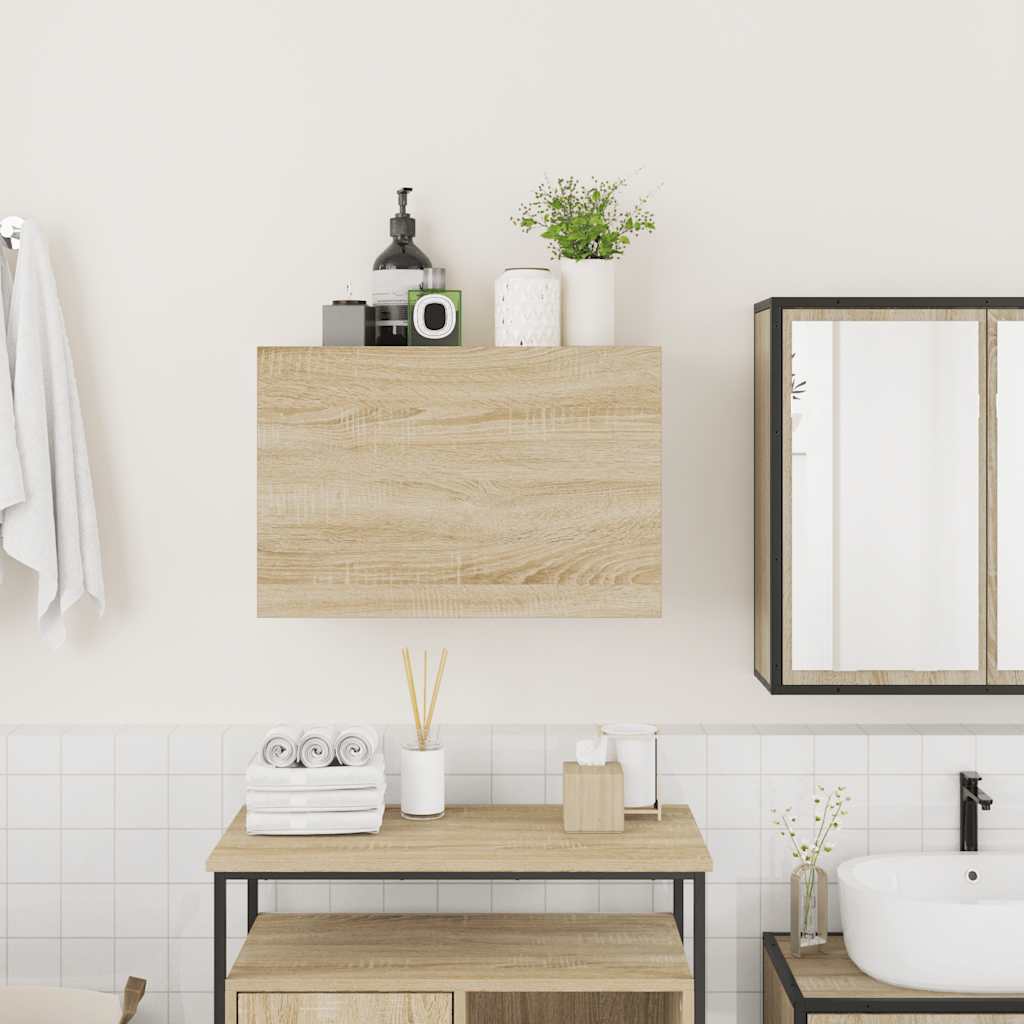 Bathroom Wall Cabinet Sonoma Oak 60x25x40 cm Engineered Wood - Bargainia.com - 8721158651006 - 860069