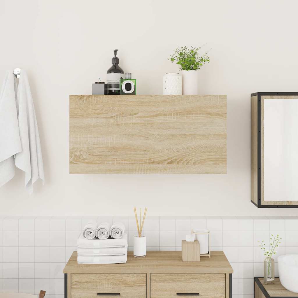 Bathroom Wall Cabinet Sonoma Oak 80x25x40 cm Engineered Wood - Bargainia.com - 8721158651181 - 860087