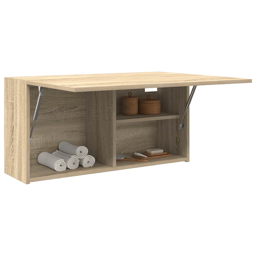 Bathroom Wall Cabinet Sonoma Oak 80x25x40 cm Engineered Wood - Bargainia.com - 8721158651181 - 860087