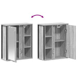 Bathroom Wall Cabinet with Mirror Grey Sonoma 50x21x60 cm - Bargainia.com - 