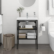 Bathroom Washbasin Frame Black 59x38x83 cm Iron - Bargainia.com - 8720286667606 - 338488
