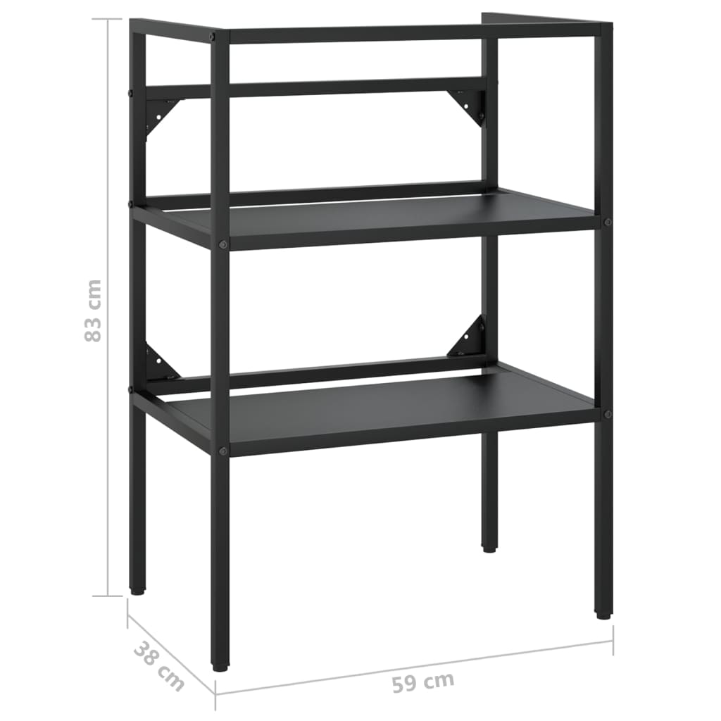 Bathroom Washbasin Frame Black 59x38x83 cm Iron - Bargainia.com - 8720286667606 - 338488