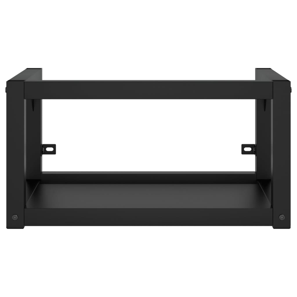 Bathroom Washbasin Frame with Built - in Basin Black Iron - Bargainia.com - 