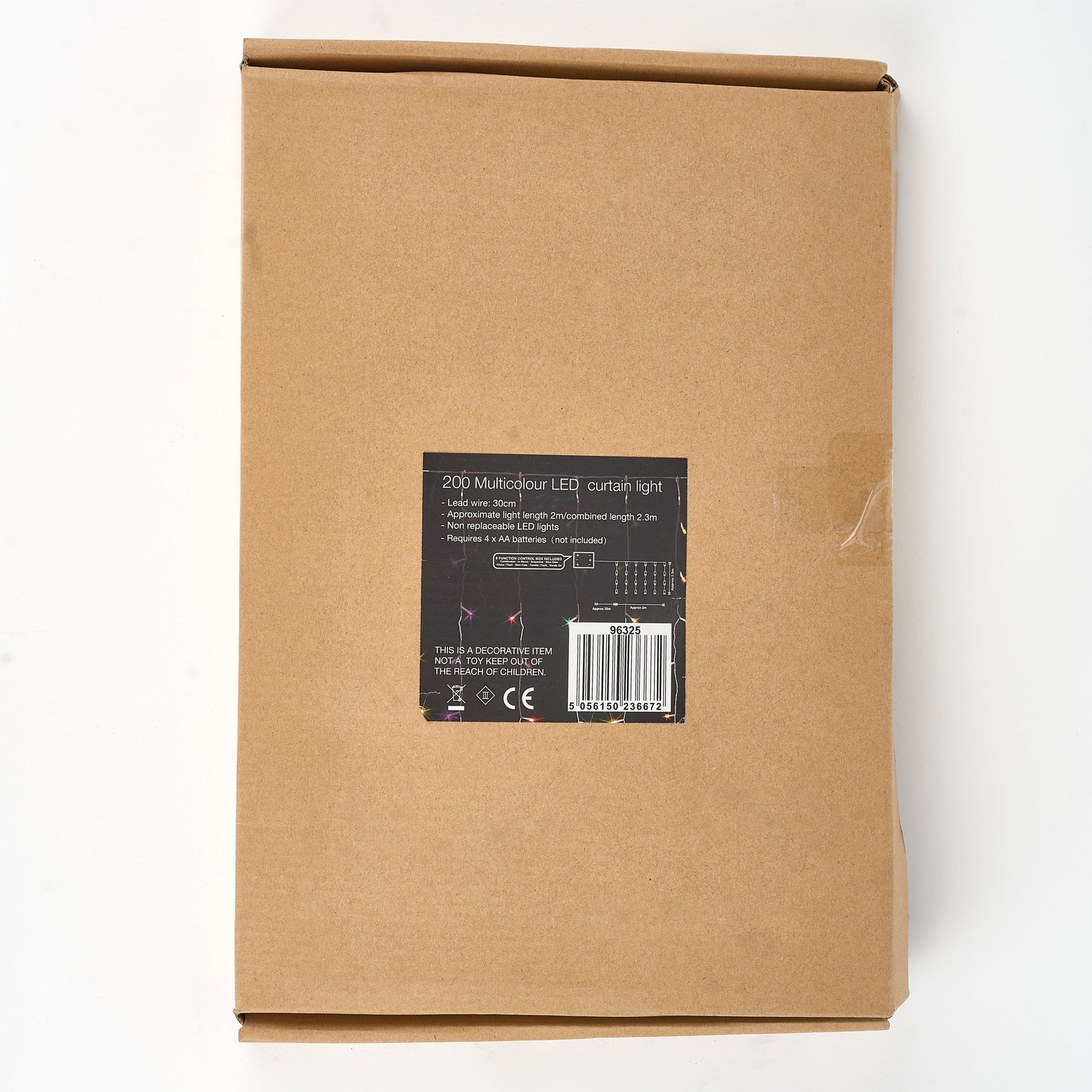 Battery Operated 8 Function LED Window Curtain Lights with Clear Cable (200 Lights - 2M x 1.5M) - Multicoloured Lights - Bargainia.com - 