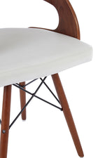 Parkar White Leather Effect Chair with Curved Back