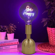 Be Happy LED Neon Text Brass Accent Decorative Lamp Clearance