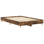 Bed Frame No Mattress Smoked Oak 140x190 cm Engineered Wood - Bargainia.com - 