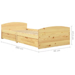 Bed Frame with 2 Drawers without Mattress 90x200 cm - Bargainia.com - 