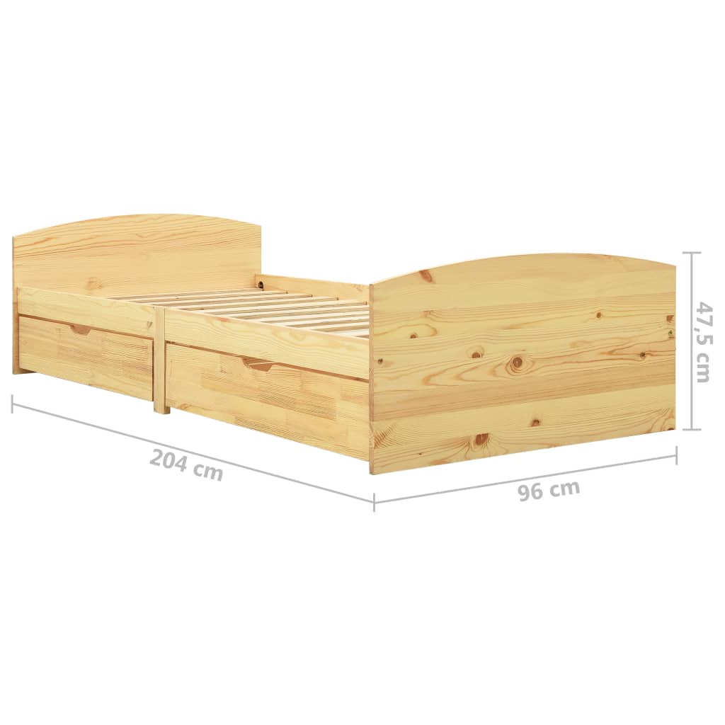 Bed Frame with 2 Drawers without Mattress 90x200 cm - Bargainia.com - 