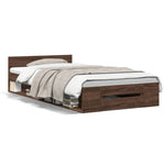 Bed Frame with Drawer without Mattress Brown Oak 90x200 cm - Bargainia.com - 