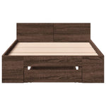 Bed Frame with Drawer without Mattress Brown Oak 90x200 cm - Bargainia.com - 