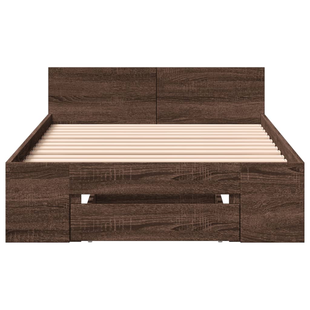 Bed Frame with Drawer without Mattress Brown Oak 90x200 cm - Bargainia.com - 