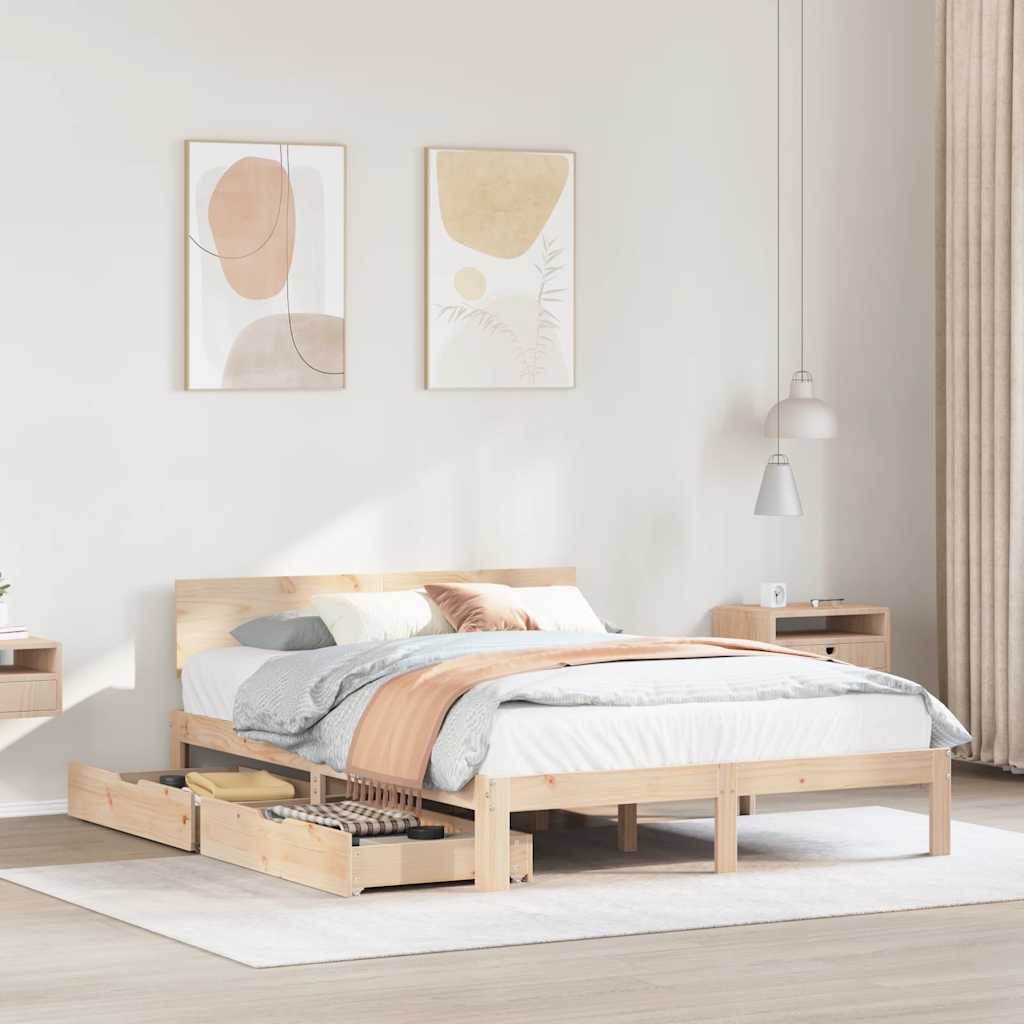 Bed Frame with Drawers without Mattress 160x200 cm - Bargainia.com - 