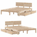 Bed Frame with Drawers without Mattress 160x200 cm - Bargainia.com - 