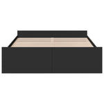Bed Frame with Drawers without Mattress Black 150x200 cm King Size - Bargainia.com - 