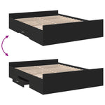 Bed Frame with Drawers without Mattress Black 150x200 cm King Size - Bargainia.com - 
