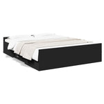 Bed Frame with Drawers without Mattress Black 150x200 cm King Size - Bargainia.com - 